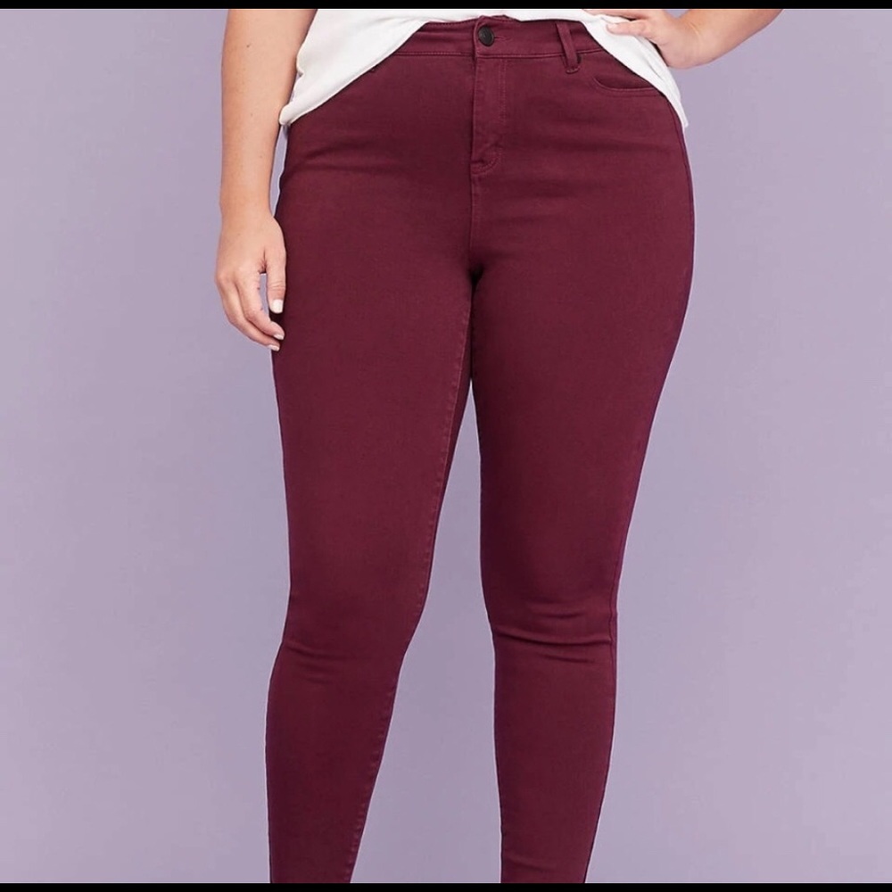 Lane Bryant size 18 burgundy/maroon denim jegging